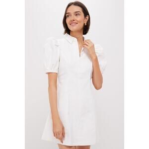 HYACINTH HOUSE White Front Zip Denim Mini Dress Size M NWT